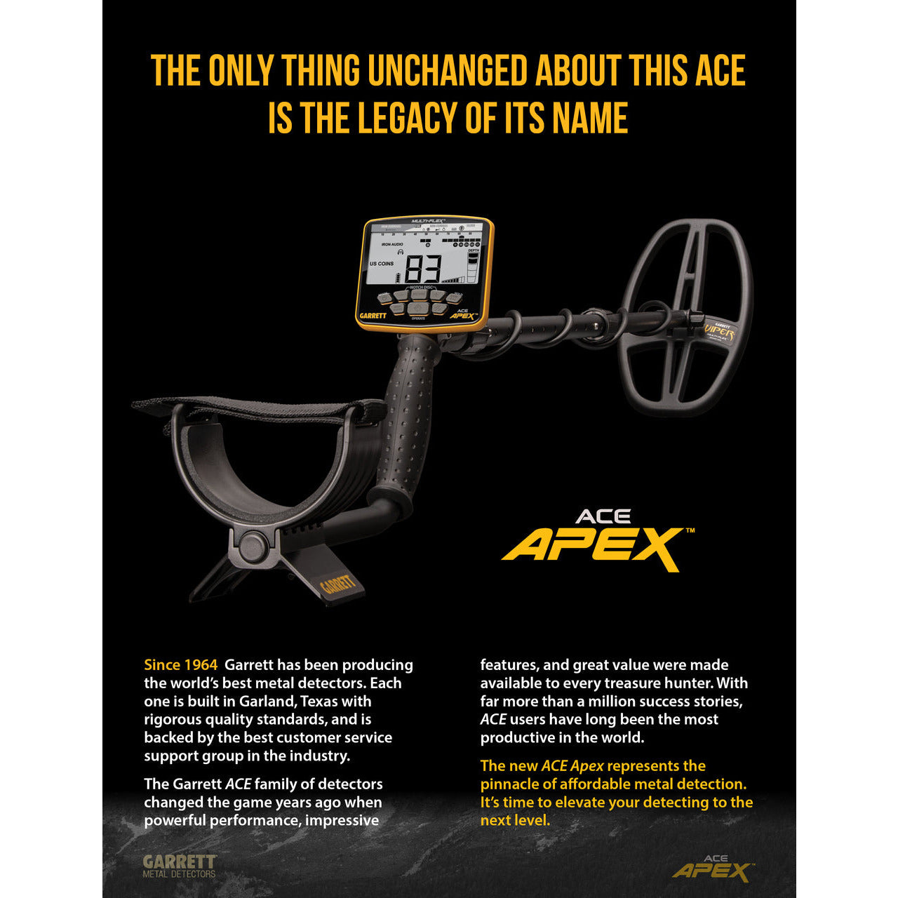 Garrett ACE APEX 8.5" x 11" Coil Wireless Package