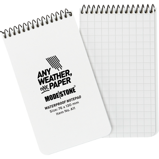 Modestone A11 Top Spiral Notepad 76x130mm- 50 sheets - WHITE