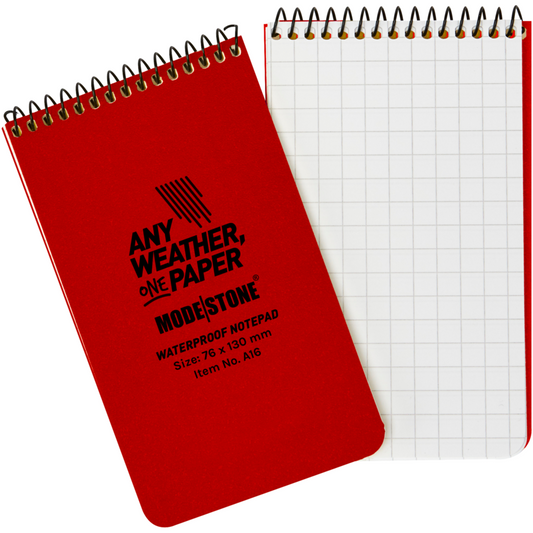 Modestone A15 Top Spiral Notepad 76x130mm- 50 sheets - RED