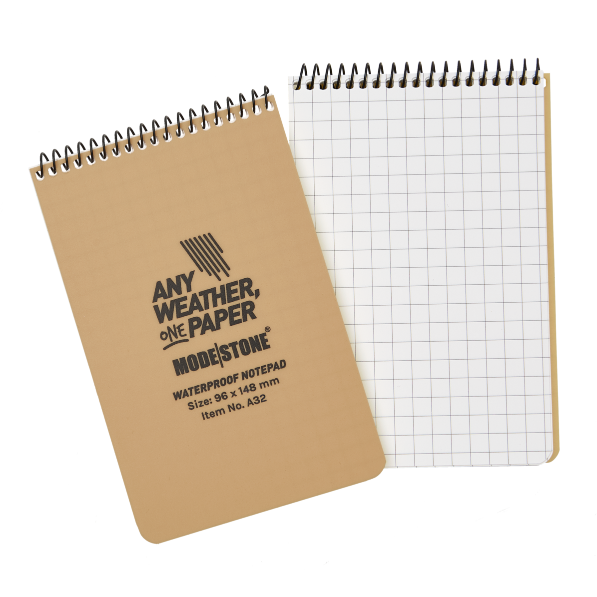 Modestone A32 Top Spiral Notepad 96x146mm- 50 sheets - TAN