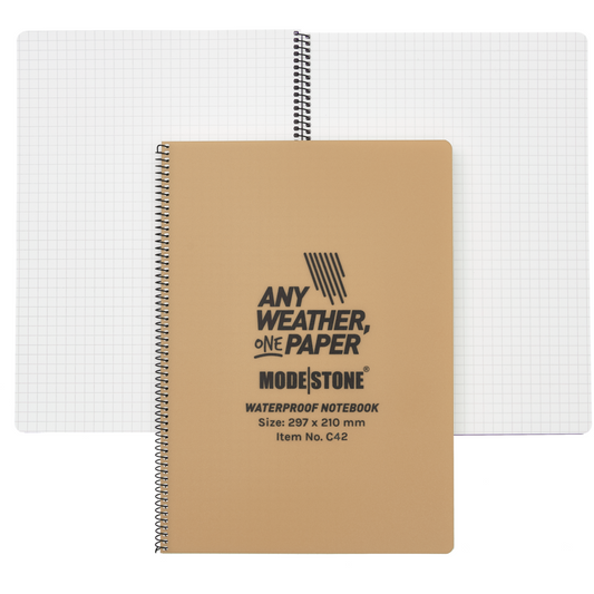 Modestone C42 Side Spiral Notepad A4 210x297mm - 50 sheets - TAN