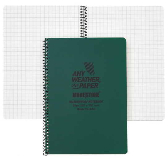 Modestone C43 Side Spiral Notepad A4 210x297mm - 50 sheets - GREEN