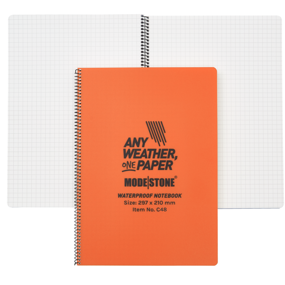 Modestone C48 Side Spiral Notepad A4 210x297mm - 50 sheets - ORANGE