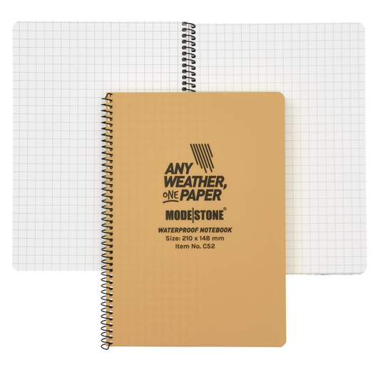 Modestone C52 Side Spiral Notepad A5 148x210mm - 50 sheets - TAN