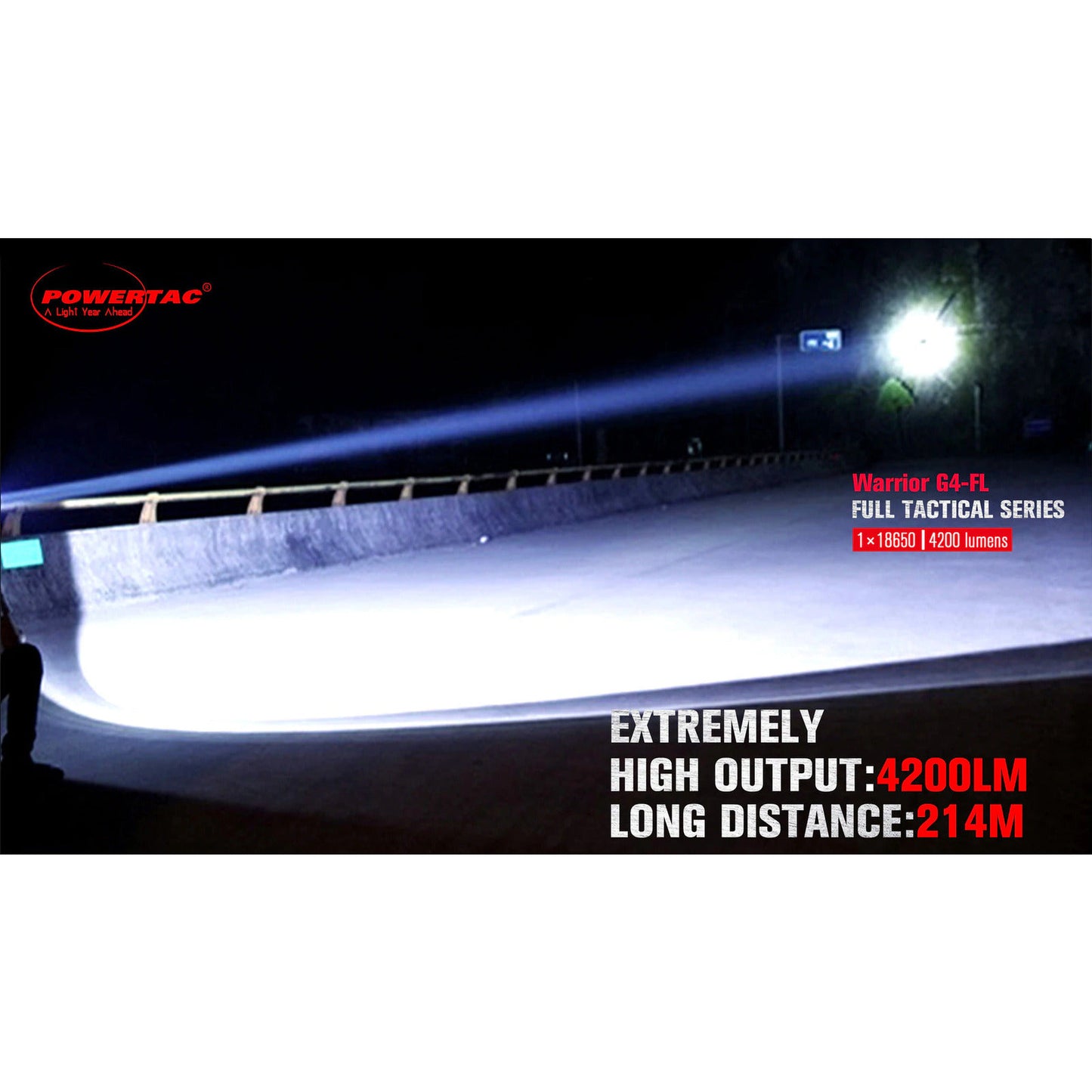 PowerTac Warrior Gen4 Flood Light - 4200 Lumen Tactical Flashlight